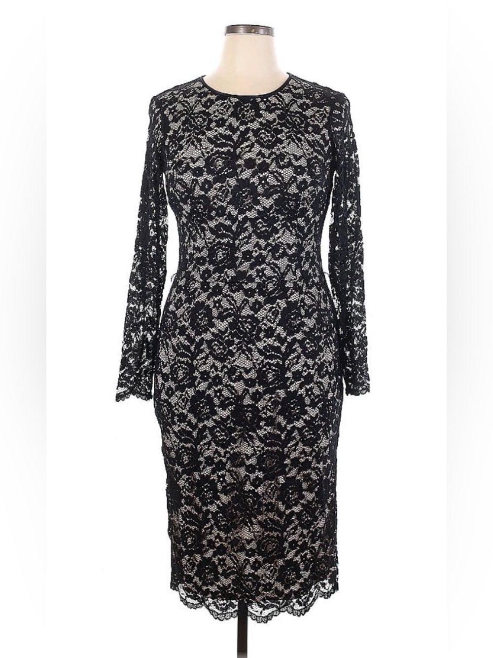 Maggy London Black Lace Long Sleeve Dress